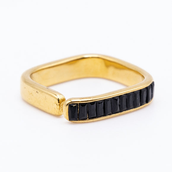 Anillo Negro Baguette