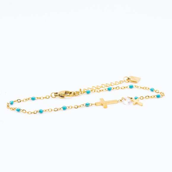 Pulsera Azul Cruz