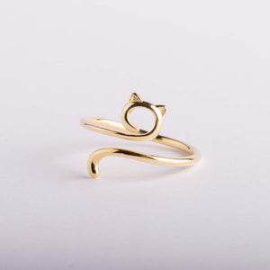 Comprar online Anillo Gato bañado en oro Magado Joyas Antiques